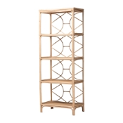 bali & pari Alger Natural Rattan 5-Tier Display Shelf Baxton Studio restaurant furniture, hotel furniture, commercial furniture, wholesale living room furniture, wholesale shelving unit, classic shelving unit
